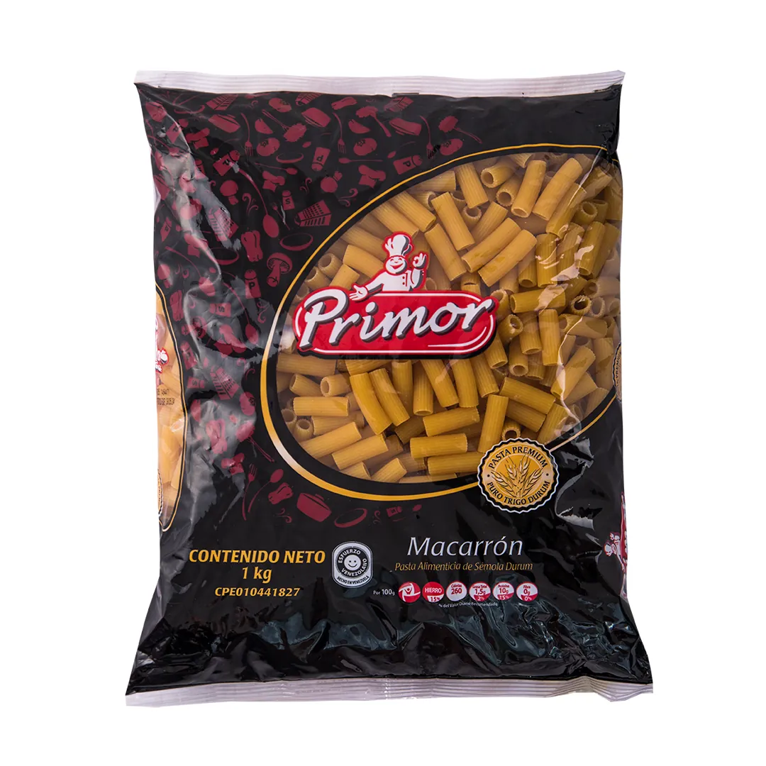 PASTA CORTA MACARRON 1 KG x 12 Uds (E)