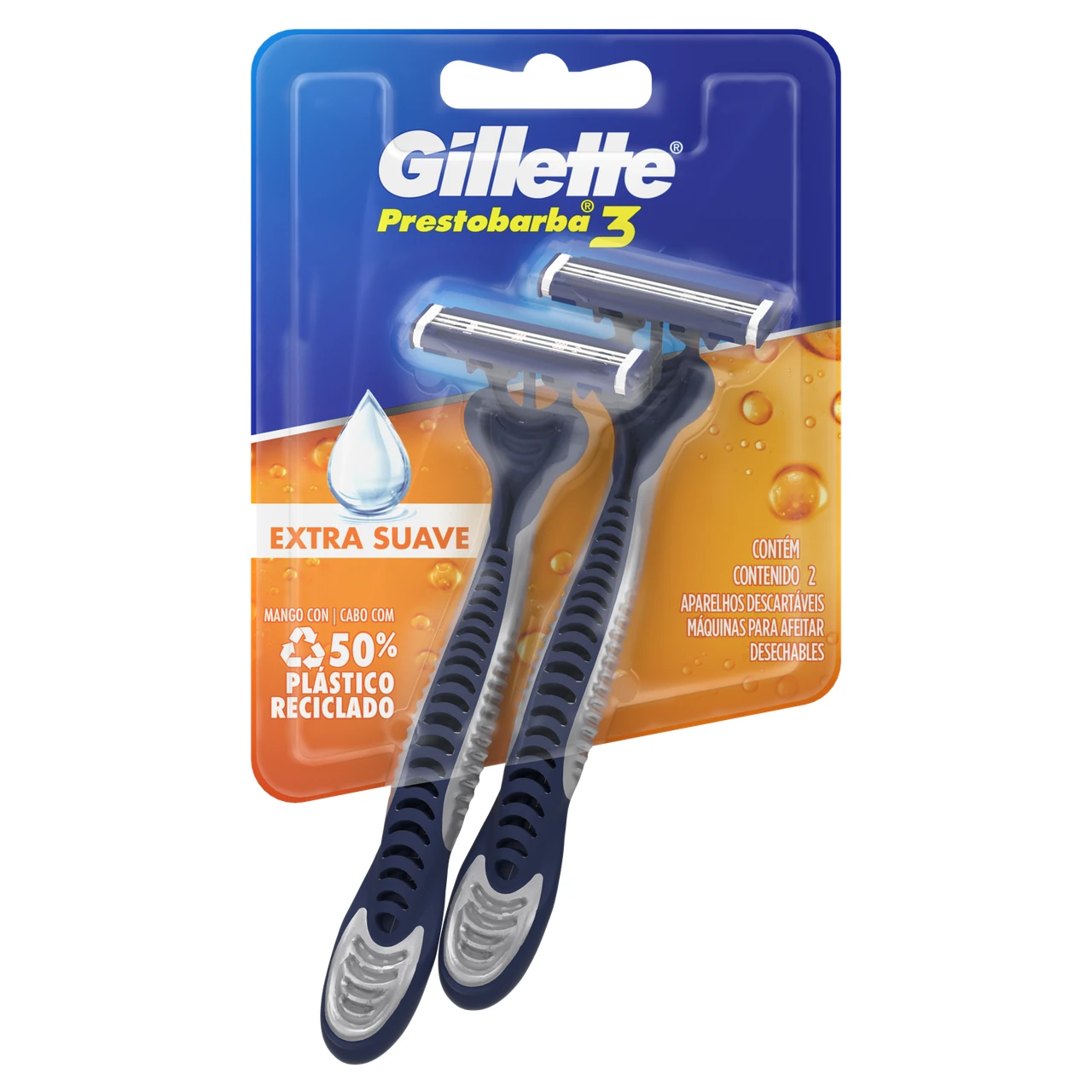 GILLETTE BLISTER PB3X2UN MASC 23 G x 72 Uds.