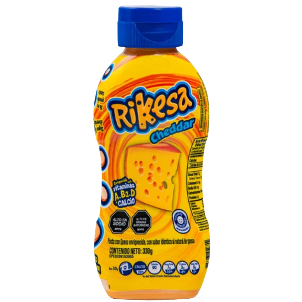 [T498] RIKESA CHEDDAR SQUEEZE 330G x 18 Uds.